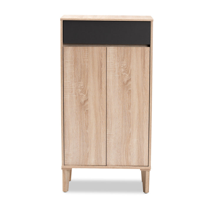 2-Door Wood Entryway 10 Pair Shoe Storage Cabinet Hokku Designs