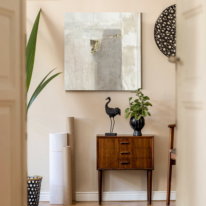 'Neutral Gold II' - Wrapped Canvas Print Mercer41 Size: 32" H x 32" W x 1" D