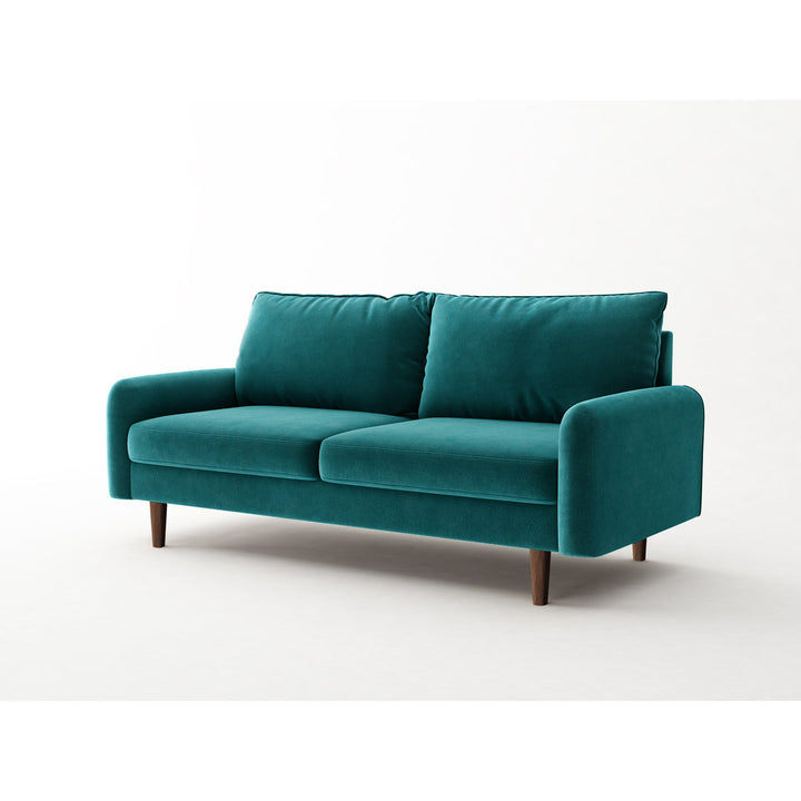 Anacapa 70" Velvet Round Arm Sofa Corrigan Studio® Fabric: Teal Blue Velvet