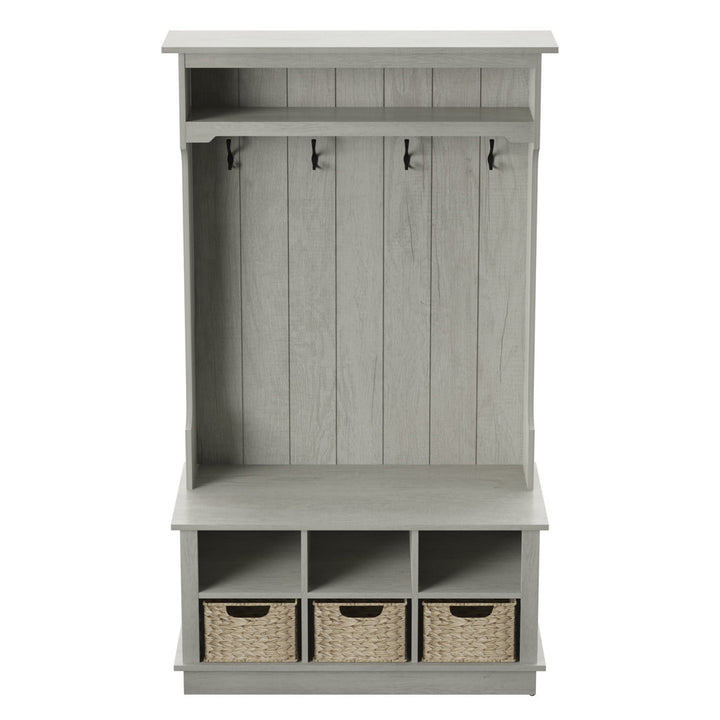 Bridget Hall Tree with Open Storage Sand & Stable™ Color: Fairfax Oak
