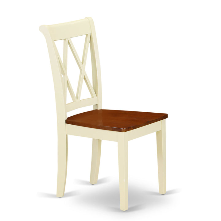 Letitia Solid Wood Double X-Back Side Chair (Set of 2) Lark Manor™ Color: Buttermilk/Cherry