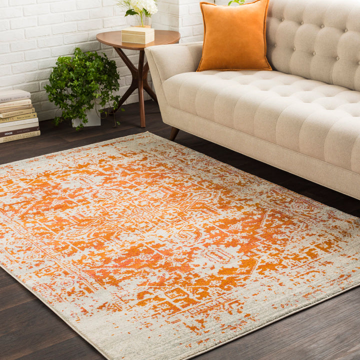 Hillsby Oriental Orange/Beige Area Rug Mistana™ Rug Size: Rectangle 5'3" x 7'3"