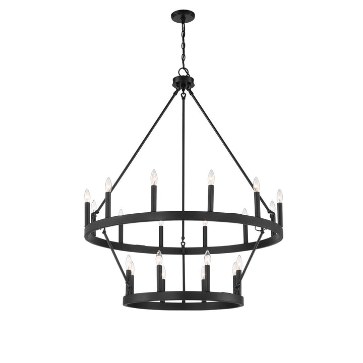 Avalee 20 - Light Steel Dimmable Wagon Wheel Chandelier Lark Manor™ Finish: Aged Zinc