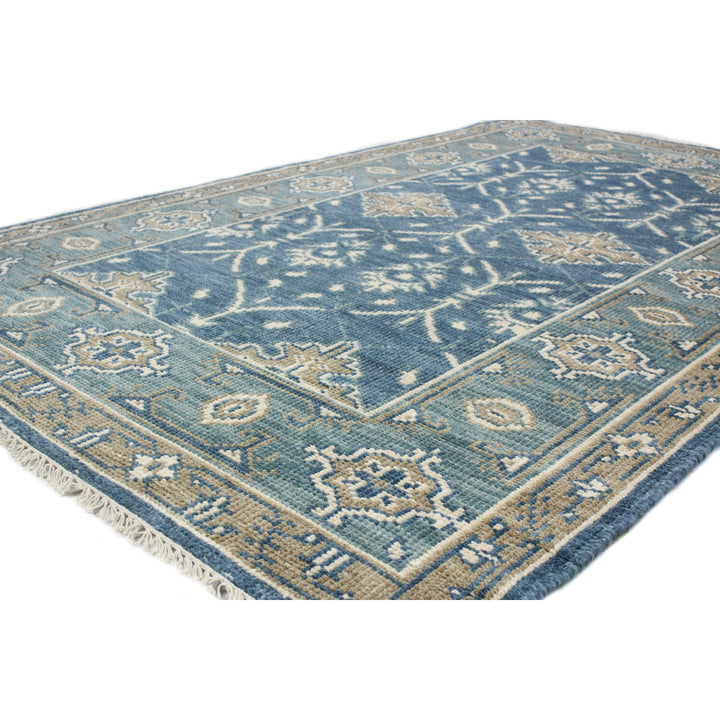 Jandreau Oriental Hand Knotted Wool Blue/Beige Area Rug Lark Manor™ Rug Size: Rectangle 7'6" x 9'6"