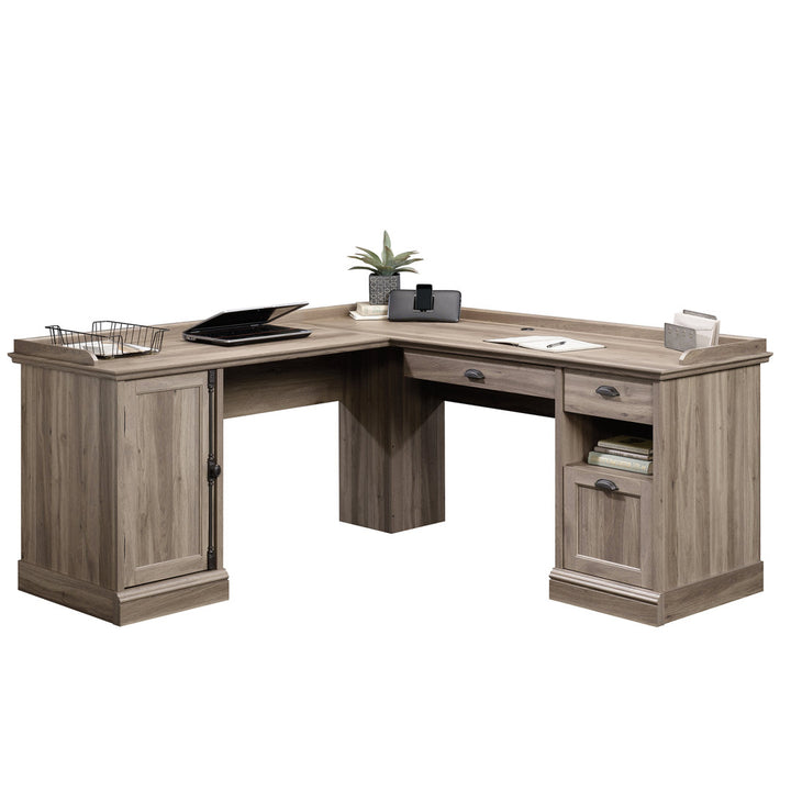 Evanjames L-Shaped Executive Desk Gracie Oaks Color: Salt Oak