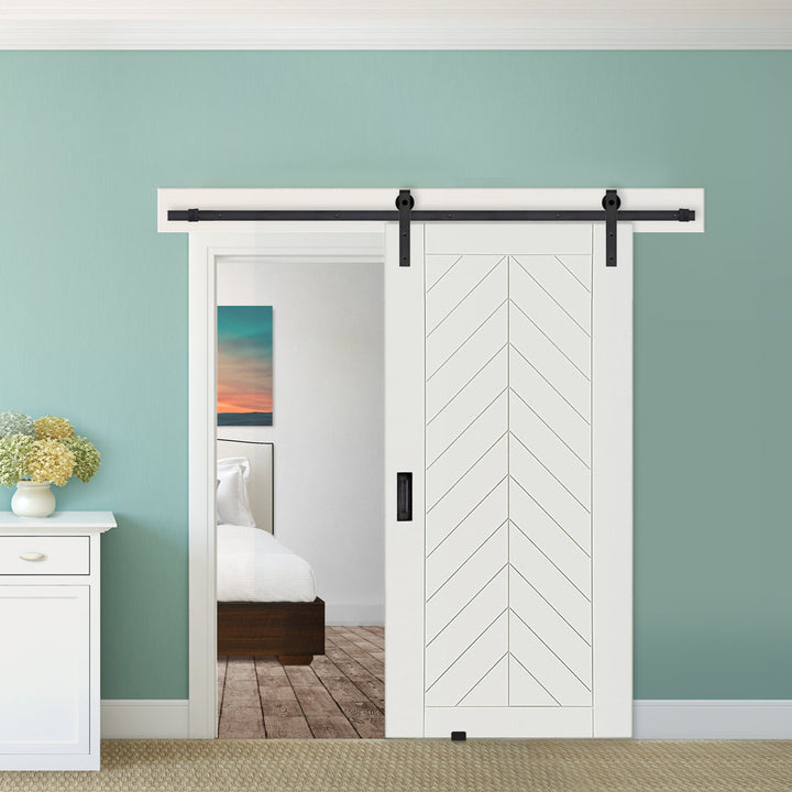 Primed Chevron Barn Door without Installation Hardware Kit Barndoorz Size: 36" x 96"