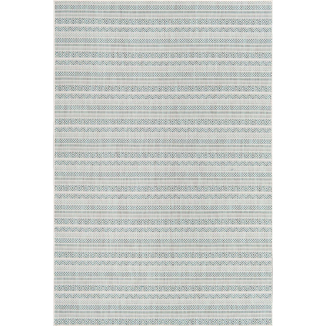 Hewitt Striped Teal Indoor / Outdoor Area Rug Steelside™ Rug Size: Rectangle 6' x 9'