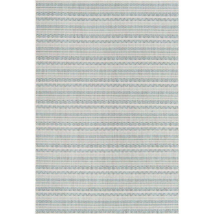 Hewitt Striped Teal Indoor / Outdoor Area Rug Steelside™ Rug Size: Rectangle 6' x 9'