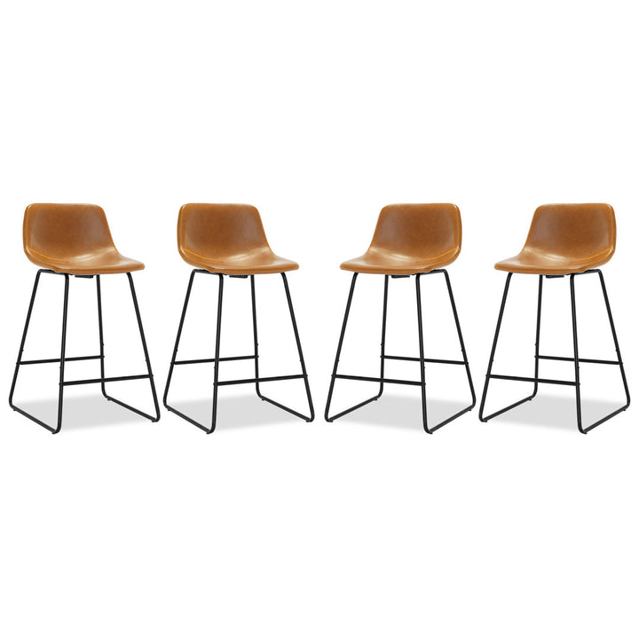Hambrook Bar & Counter Stool (Set of 4) Trent Austin Design® Upholstery: Whiskey Brown, Seat Height: Counter Stool (24" Seat Height)