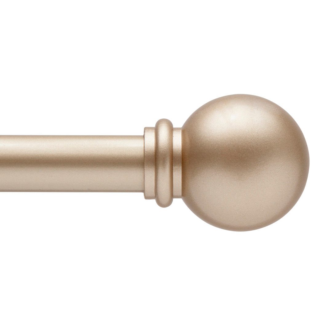 Wayfair Basics Ball End Single Curtain Rod, 28-48" or 48-86" Adjustable Length, 5/8" Dia. Steel Wayfair Basics® Size: 28" - 48"  Finish: Soft Brass