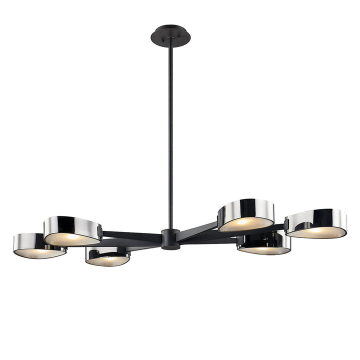Sandiso 6 - Light Sputnik Modern Linear Chandelier Corrigan Studio® Finish: Carbide Black/Black Chrome