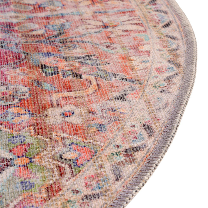 Engelhardt Floral Machine Made Power Loom Chenille Area Rug in Ivory/Pink Mistana™ Rug Size: Oval 5'3" x 8'