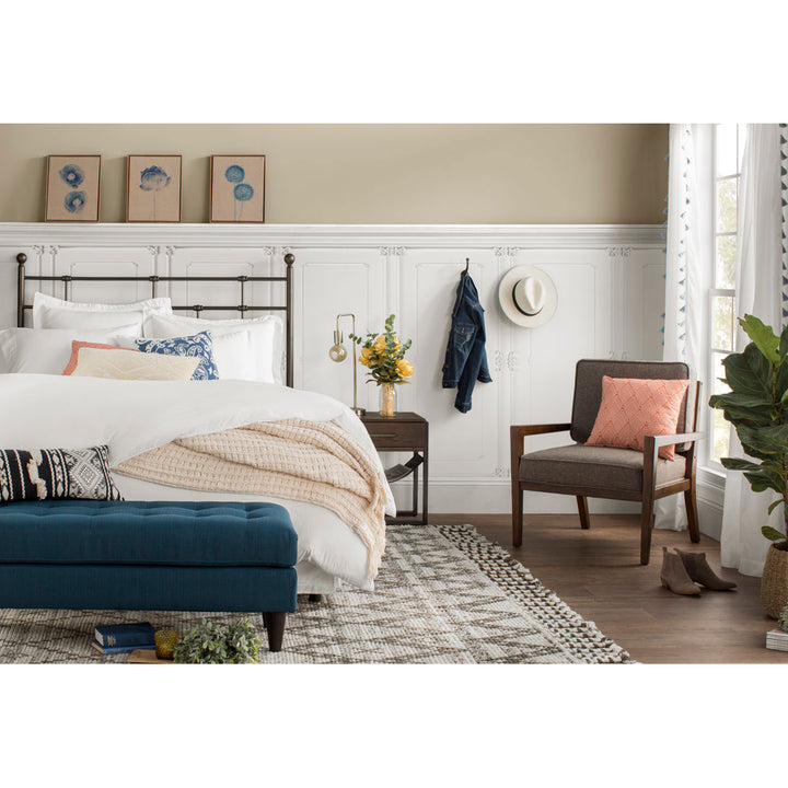 Brackett 100% Cotton Solid Semi-Sheer Rod Pocket Single Curtain Panel Dakota Fields Curtain Color: Blue