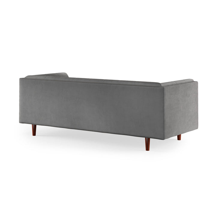 George 82" Velvet Tuxedo Arm Sofa AllModern Fabric: Platinum Gray Velvet