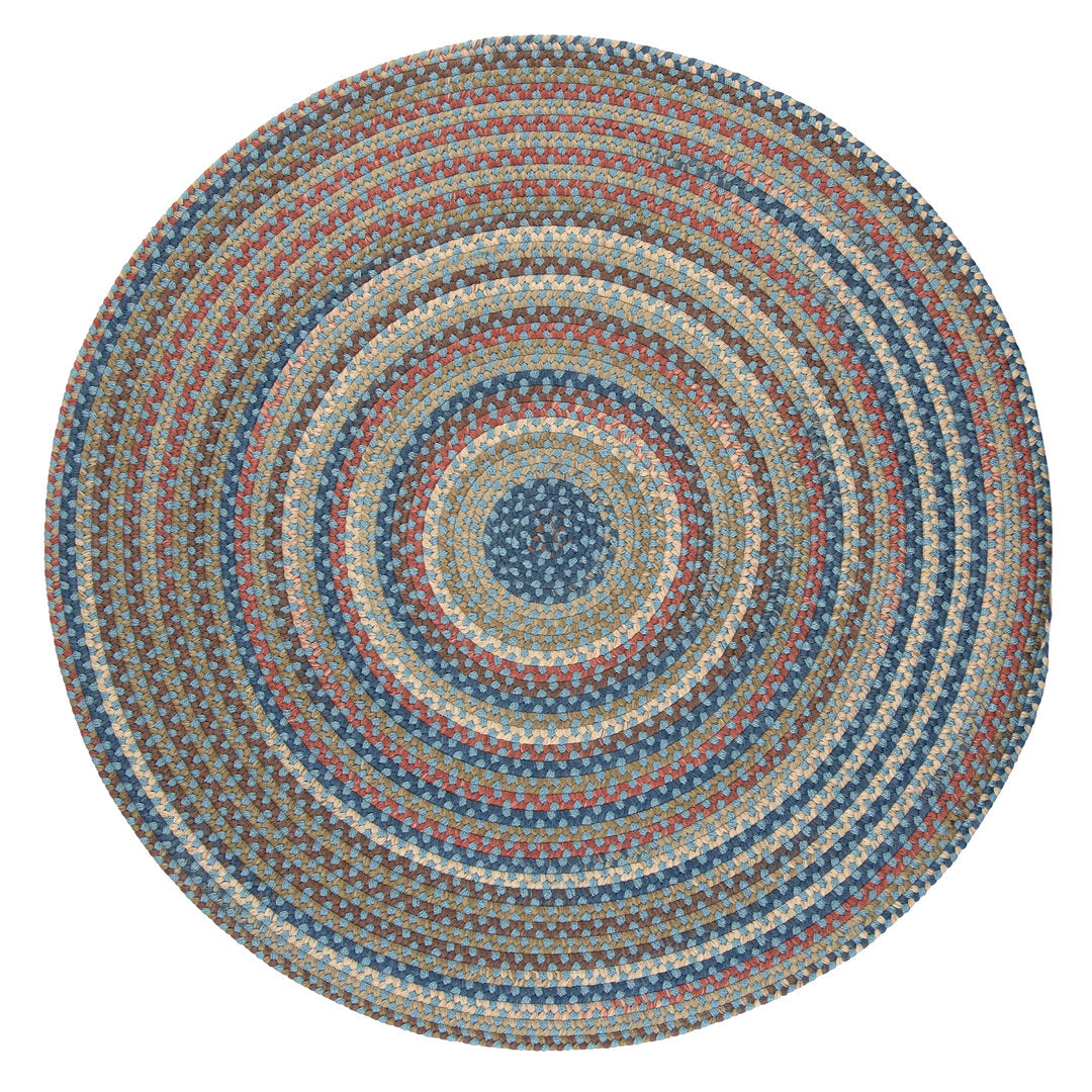 Kipton Reversible Area Rug - Light Blue Charlton Home® Rug Size: Round 9'