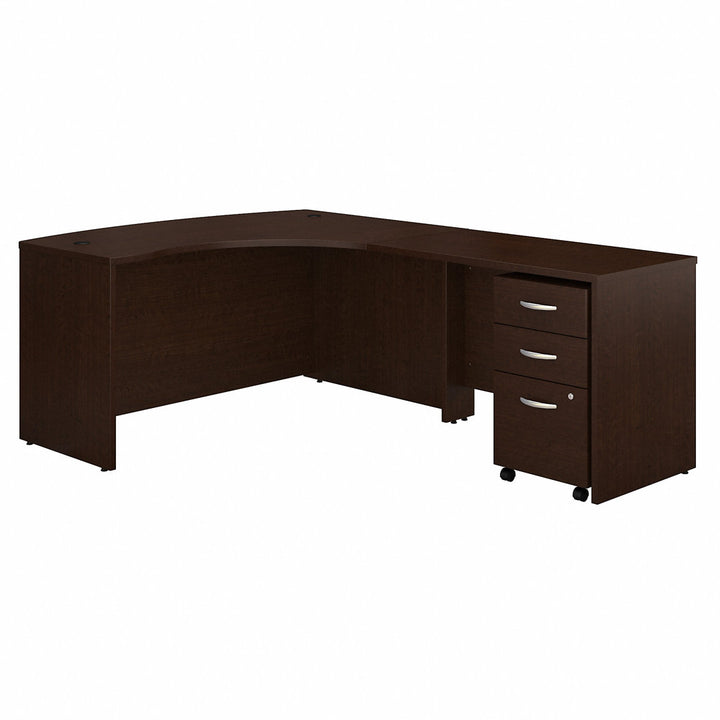 Series C L Shaped Desk with Mobile File Cabinet Bush Business Furniture Color: Mocha Cherry/Mocha Cherry Orientation: Right