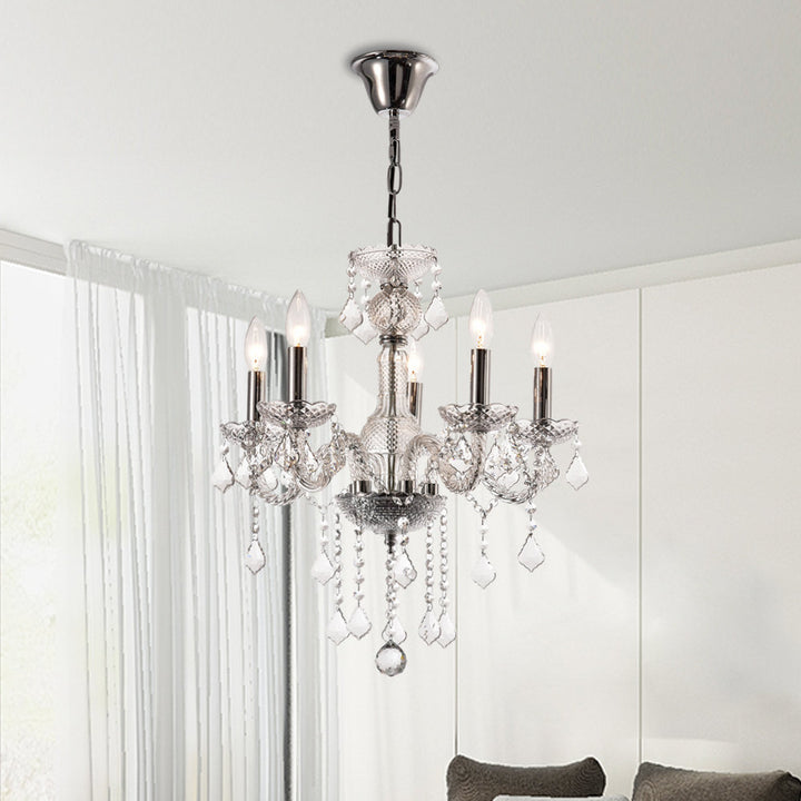 Petersburg 5 - Light Candle Style Classic Chandelier with Crystal Accents Willa Arlo™ Interiors