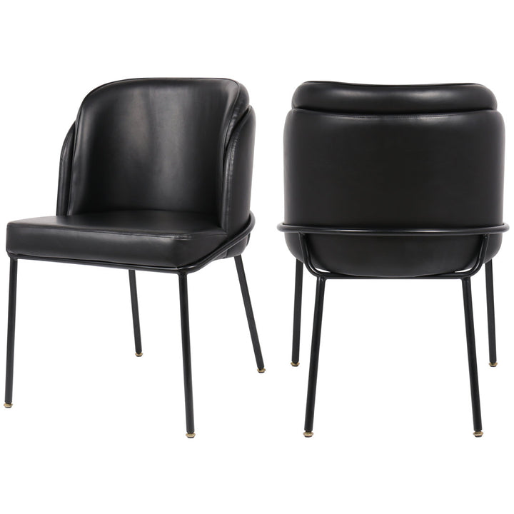 Philpott Faux Leather Dining Chair, Set Of 2 (Set of 2) Trent Austin Design® Upholstery Color: Black