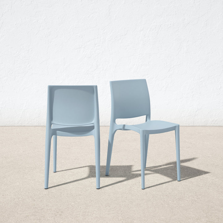 Burt Stacking Patio Dining Side Chair (Set of 2) AllModern Color: Silver Gray