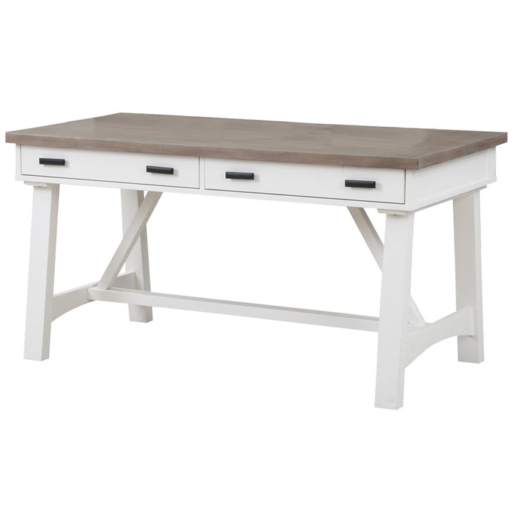 Bankston Desk with Built in Outlets Beachcrest Home™ Color: Natural/White