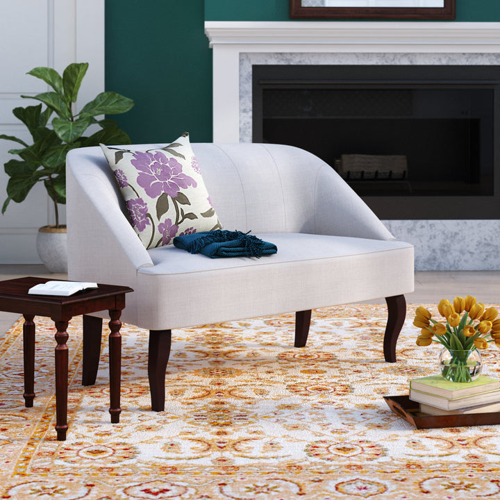 Calabe 49.2" Linen Charles of London Loveseat Mercer41 Fabric: Beige/Light Grey Linen