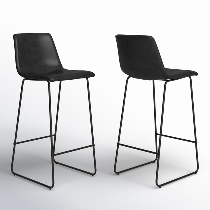 Liekele Upholstered Counter Height Modern Dining Stools by Flash Furniture (Set of 2) Ivy Bronx Seat Height: Bar Stool ( 30” Seat Height), Upholstery: Gray Faux Leather