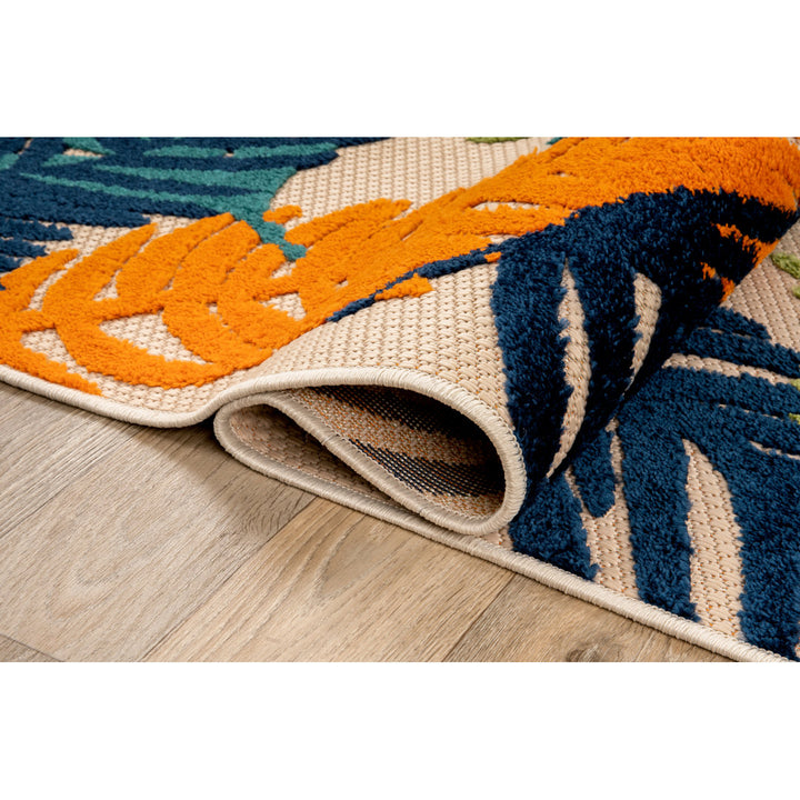 Hernandez Floral Blue/Green/Orange Indoor & Outdoor Area Rug Beachcrest Home™ Rug Size: Rectangle 7'10" x 10'