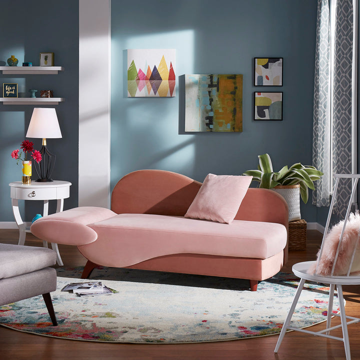 Gaven Armless Reclining Foam Chaise Lounge with Storage Mercury Row® Teen Upholstery Color: Dark Pink/Light Pink