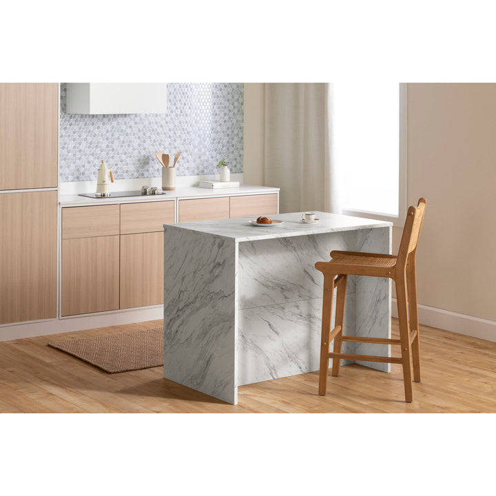 Myro 47.25'' Wide Kitchen Island South Shore Base Finish: White