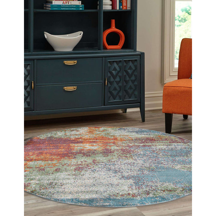 Haefner Abstract Red Area Rug Langley Street® Rug Size: Round 3'3"