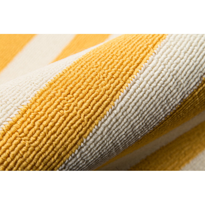 Yepez Striped Yellow/White Indoor / Outdoor Area Rug Breakwater Bay Rug Size: Rectangle 5'3" x 7'6"