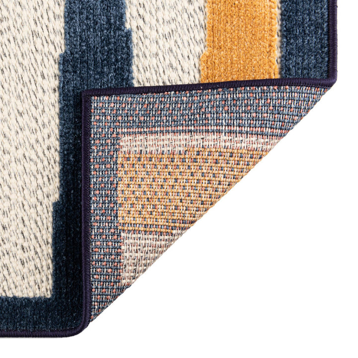 Berberia Striped Indoor / Outdoor Area Rug in Blue/Orange/Red Beachcrest Home™ Rug Size: Runner 2' x 10'