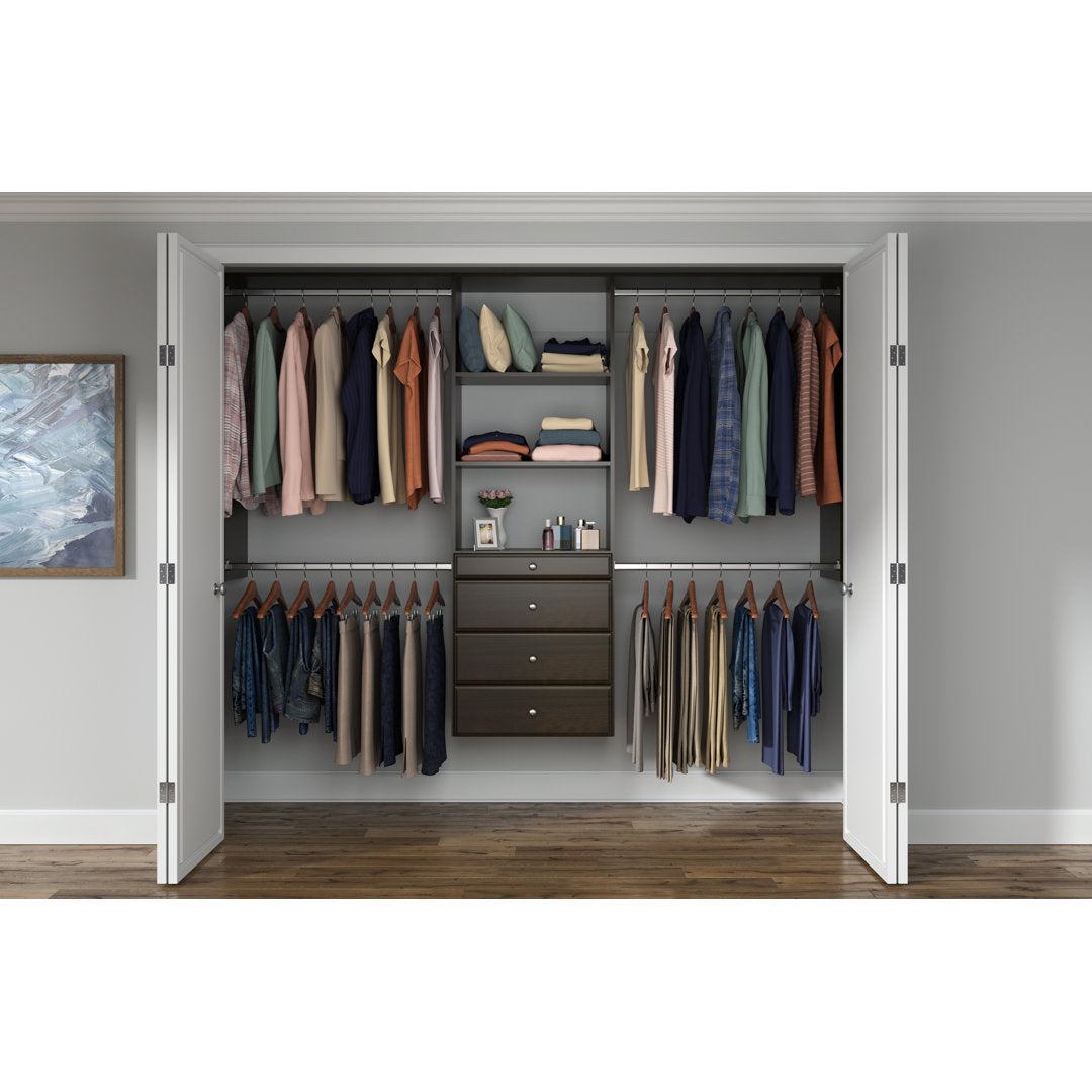 Grid 48'' - 96'' Closet System (Can Be Cut To Fit) Dotted Line™ Finish: Truffle