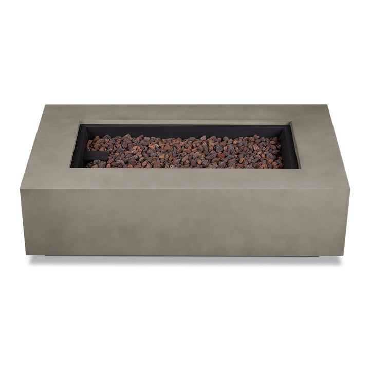 AEGEAN Propane / Natural Gas Outdoor Fire Pit Table Real Flame Size: 15" H x 50" W x 32" D Finish: Mist Gray