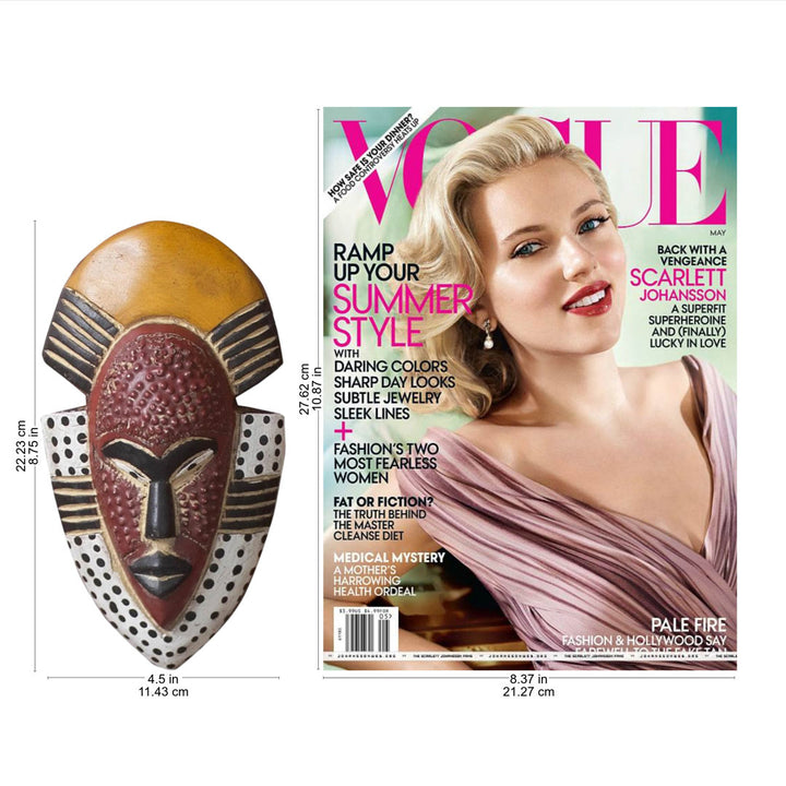 Happiness Hand Carved West African Sese Wood Wall Decor Mask World Menagerie