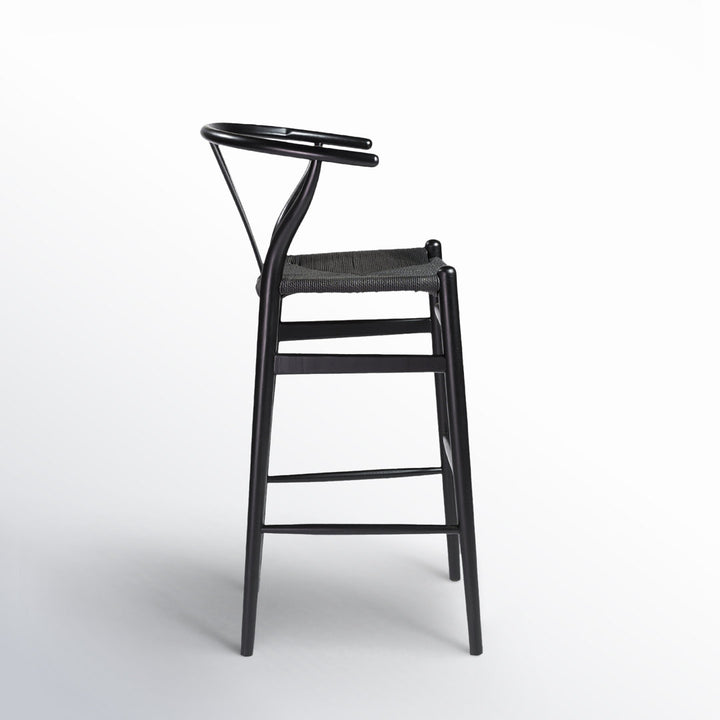 Fairbanks Solid Wood Stool Joss & Main Seat Color: Black, Frame Color: Black Seat Height: Bar Stool (30.1" Seat Height)