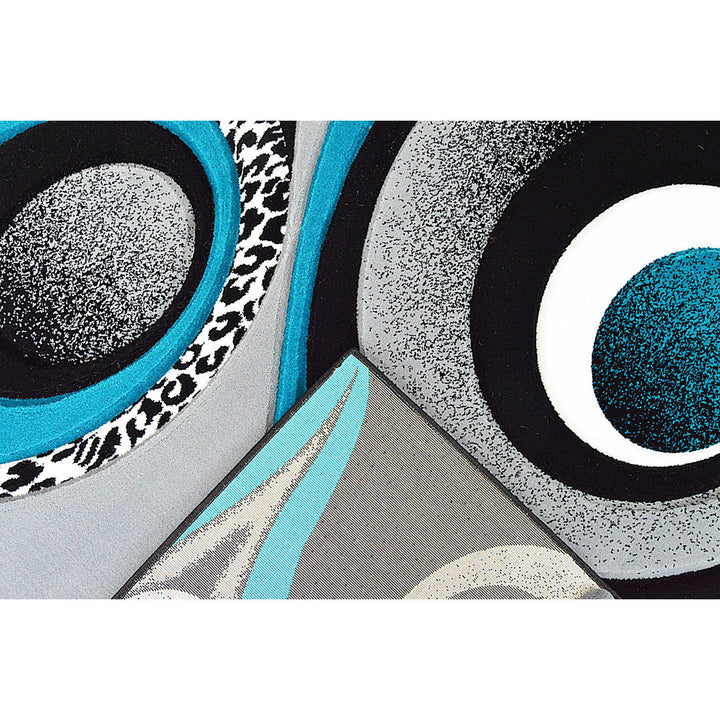 Mccampbell Abstract Turquoise/Gray/Black Area Rug Ivy Bronx Rug Size: Rectangle 8' x 11'