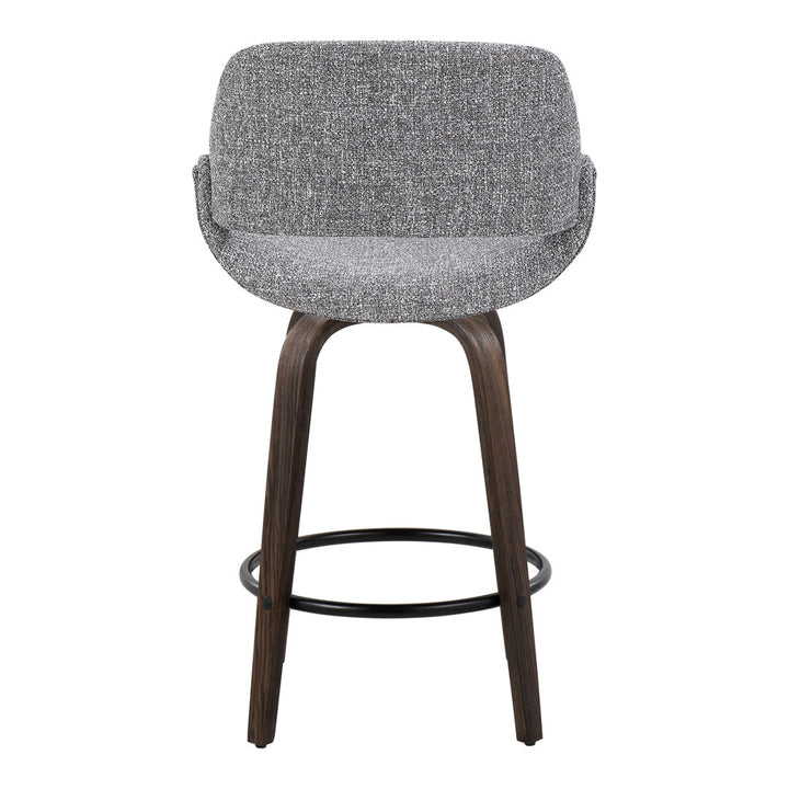 Lakyia Upholstered Bar & Counter Stool with Round Footrest George Oliver Upholstery: Blue, Seat Height: Bar Stool (30" Seat Height)