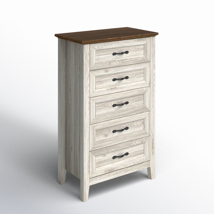 Humphrey 5 Drawer 27.5" W Chest Laurel Foundry Modern Farmhouse® Color: Antique White/Brown