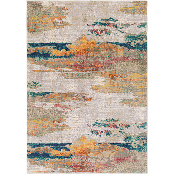 Diorio Saffron/Teal/Light Gray Area Rug Wade Logan® Rug Size: Rectangle 6'7" x 9'6"