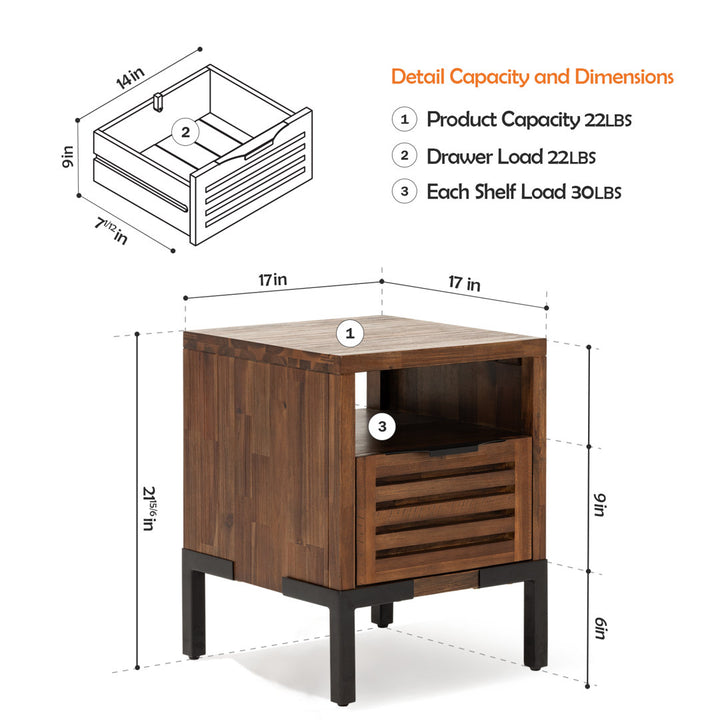 Miller Solid Wood Nightstand, Side Table Millwood Pines