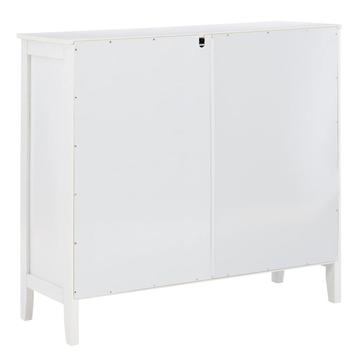 Fiama 38" Three Shelf Accent Cabinet with Two Glass Doors Red Barrel Studio® Color: White