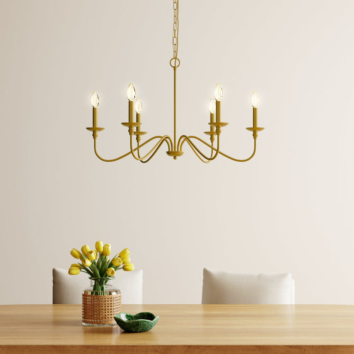 Ableton 6 - Light Candle Style Classic / Traditional Chandelier Birch Lane™ Size: 18" H x 30" W x 30" D Finish: Brass