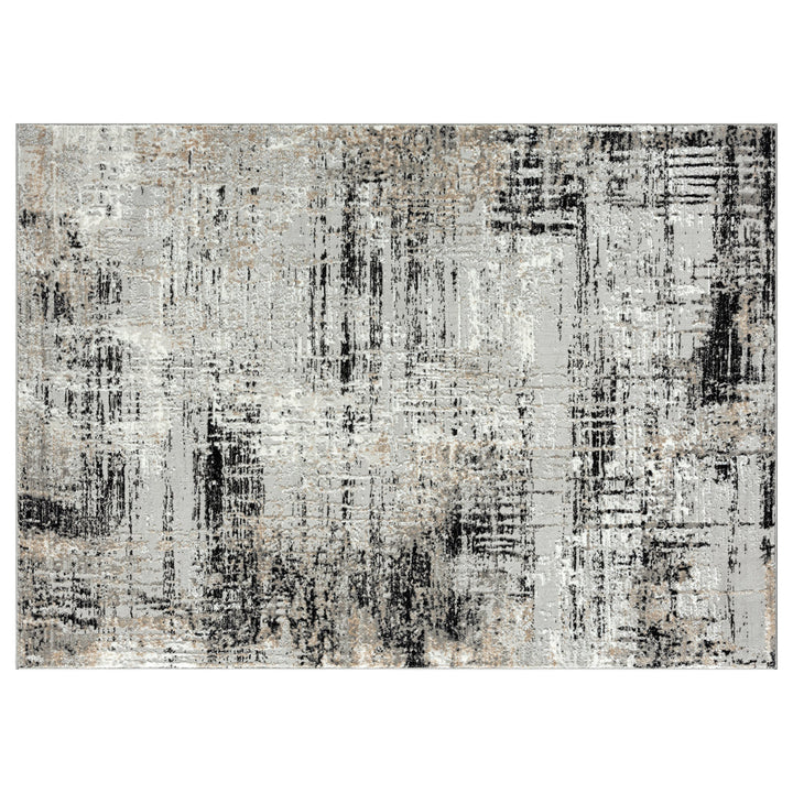 Kailianna Abstract Black/White Area Rug 17 Stories Rug Size: Rectangle 9' x 12'