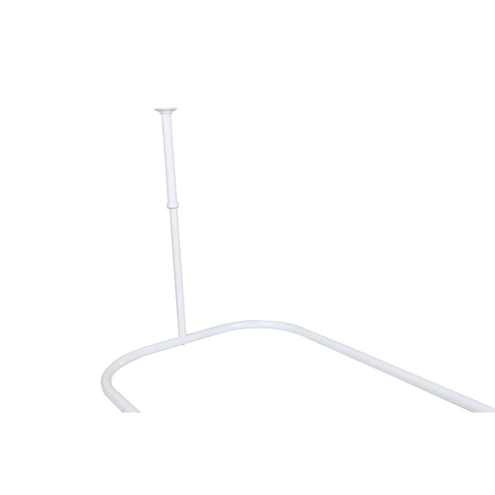 Rustproof 45.7" L D-Shaped Fixed Shower Curtain Rod & Hook Set Utopia Alley Finish: White