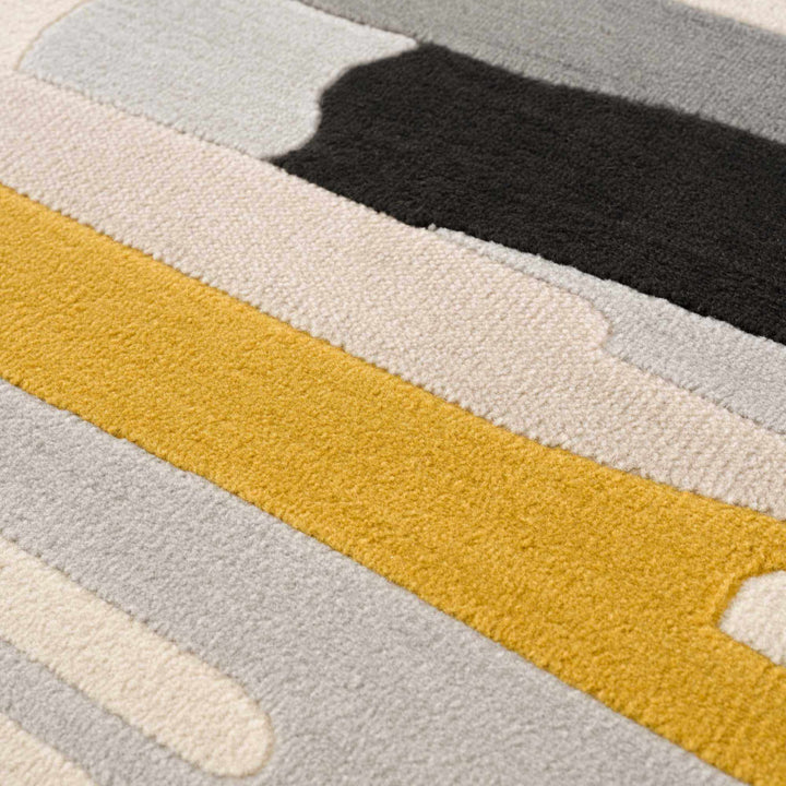 Dimond Striped Mustard/Gray/Beige Area Rug Wade Logan® Rug Size: Rectangle 6'7" x 9'