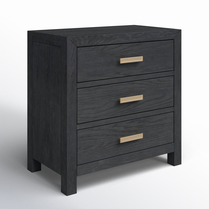 Ashdon 3 - Drawer Solid Wood Nightstand Wade Logan® Color: Charcoal
