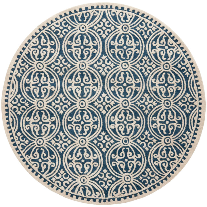 Sadik Hand Tufted Wool Geometric Rug Charlton Home® Rug Size: Round 10'