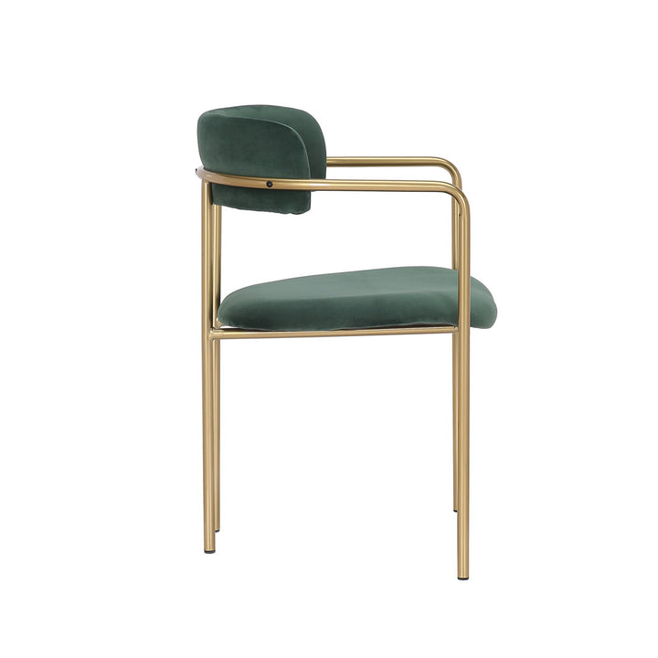 Chestertown Gold Chrome Dining Chair (Set of 2) Willa Arlo™ Interiors Upholstery Color: Green