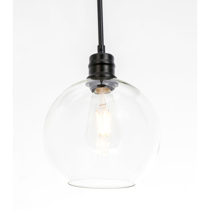 Hammel 1 - Light Single Globe Pendant Wade Logan® Size: 14.8" H x 12.5" W x 12.5" D Finish: Black
